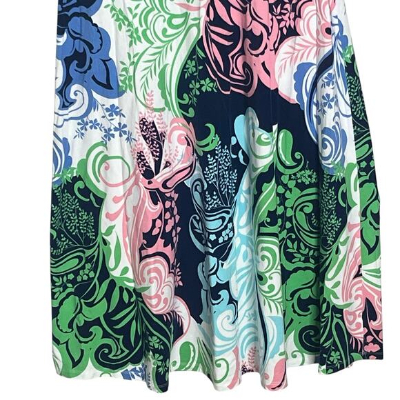 Talbots Maxi Dress L Petite Sleeveless Paisley Print Twist Back Keyhole Stretch - Picture 5 of 9